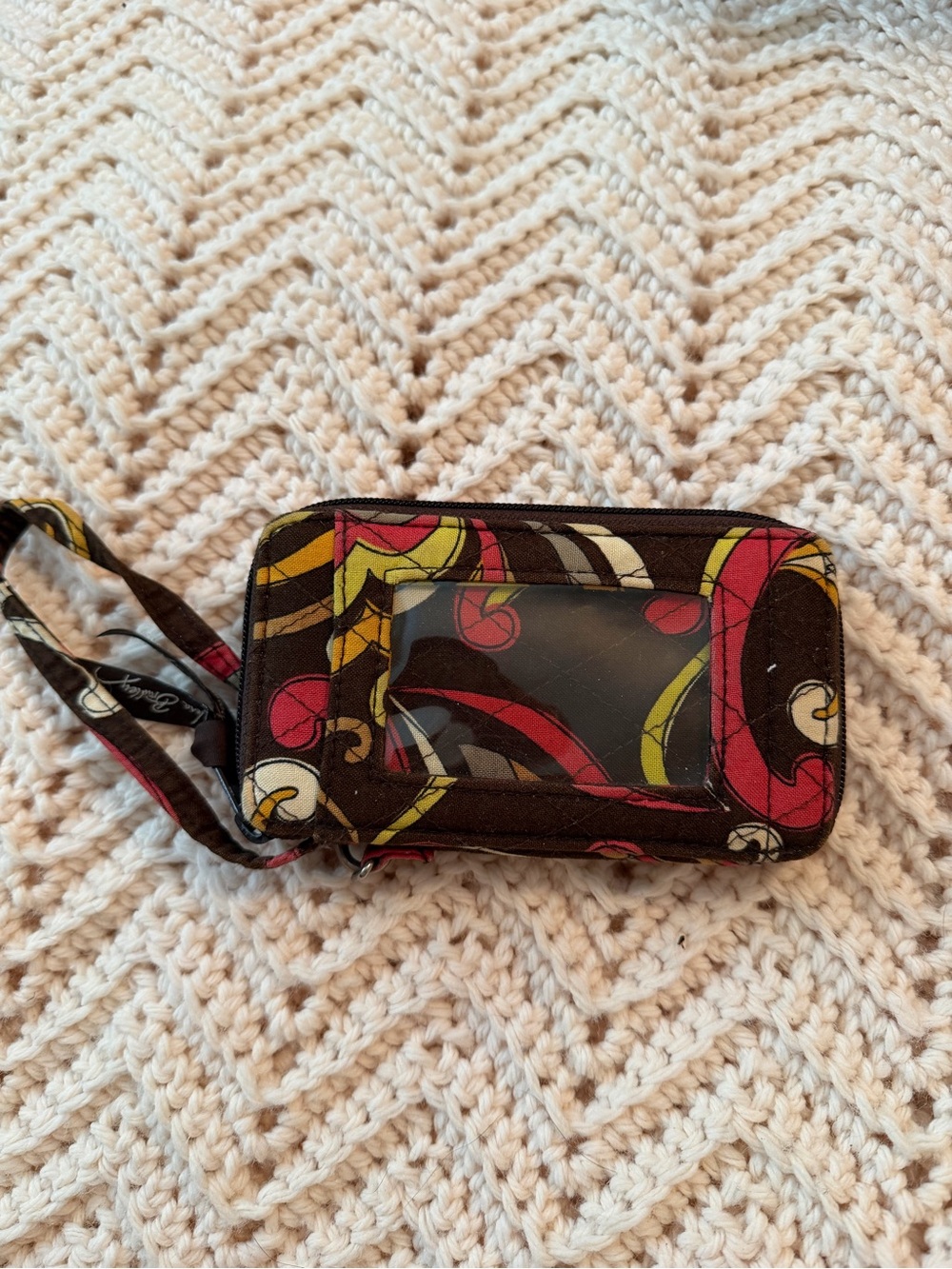 Vera Bradley Patterned Wristlet Wallet with Clear ID Window